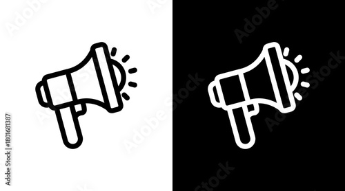Megaphone With Icon Set Design	