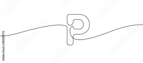 Minimal continuous one-line drawing of the letter J. Elegant linear alphabet symbol, simple monoline style for logos, initials, icons, and modern graphic design. Vector illustration.
