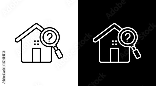 House Inspection  White Icon Set Design