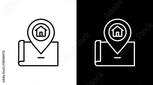 Property Map  White Icon Set Design