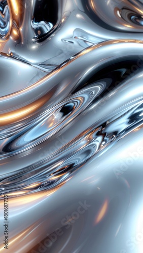 4K Mega Liquid Metal Phone Background Set - A mesmerizing close-up of flowing, liquid metal