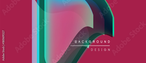 Abstract colorful layers create dynamic background. Text reads background design. Modern aesthetic, vibrant hues, smooth gradients present.