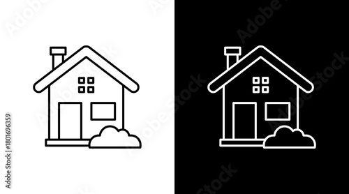 House  White Icon Set Design