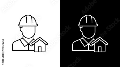 Architect  White Icon Set Design