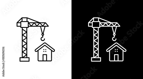 Demolition  White Icon Set Design