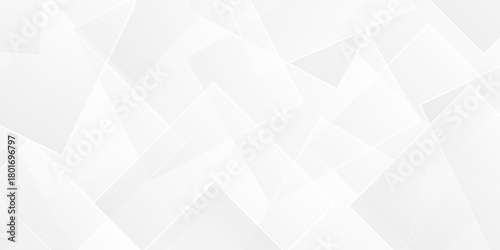Abstract vector minimal tech gradient white, gray creative triangle geometric technology space rectangle randomly arranged white line background. paper web overlap presentation design.	
