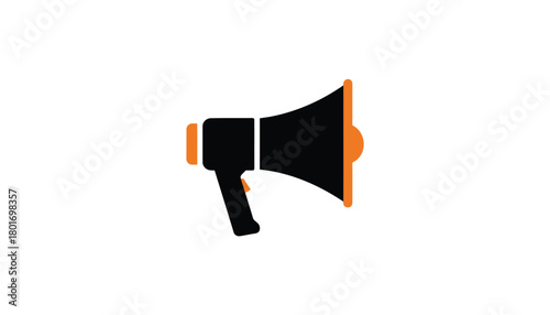 Megaphone icon simple flat design isolated on white background for web and mobile apps