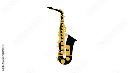 Elegant saxophone illustration a musical instrument icon for jazz music events and performances isolated on white background