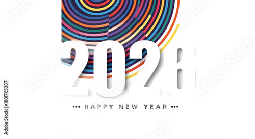 Exciting 2026 New Year celebration with vibrant colorful design for festive posters and modern party invitations, welcoming the future year