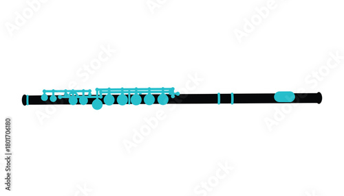 Illustration of a flute a woodwind instrument isolated on a white background perfect for music education and instrument guides