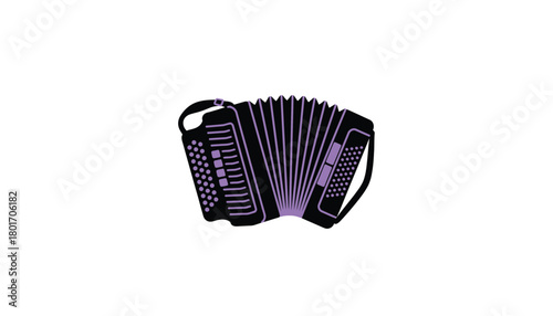 Accordion illustration musical instrument icon in simple flat design isolated on white background