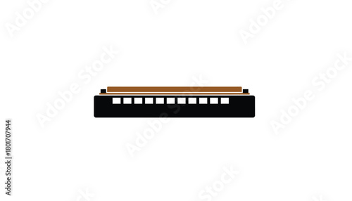 Harmonica illustration simple flat design isolated on white background
