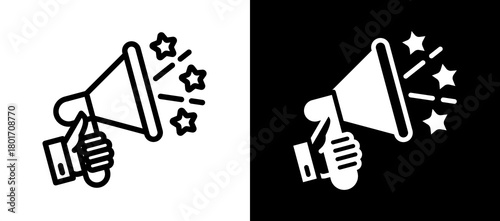 Announcement whiteblack icon