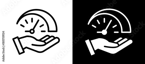 Clock whiteblack icon