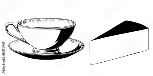 Elegant Simplicity: Classic Tea Set Black White | Clean, isolated vector art for creative projects.