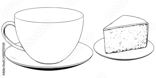 Sweet Treats: Culinary Delight Tea & Cake | Clean, isolated vector art for creative projects.