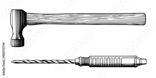 Chiseled Art Craftsmanship | Clean, isolated vector art for creative projects.