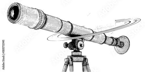 Galactic Explorer: Journey Through Cosmos | Clean, isolated vector art for creative projects.