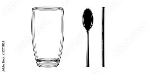 monochrome feast: elegance minimalism | Clean, isolated vector art for creative projects.