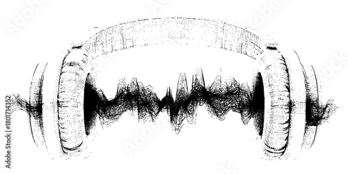 Electronic Ear: Future Sound | Clean, isolated vector art for creative projects.