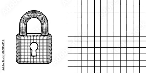Silent Watcher: Tale Stylized Simple Lock | Clean, isolated vector art for creative projects.