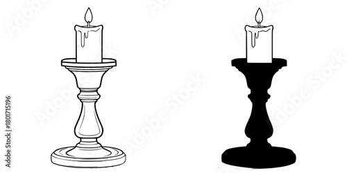 trio elegant candles minimalist setting | Clean, isolated vector art for creative projects.