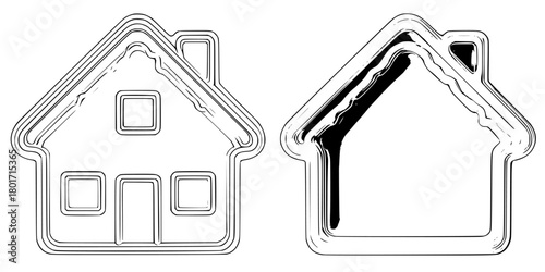 Timeless Houses: Gingerbread Home Elegance | Clean, isolated vector art for creative projects.