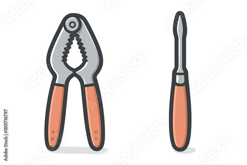 Traditional metal nutcracker and seafood pick tool set for cracking nuts and shellfish