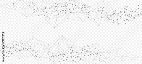 Global network connection website header or banner design. Abstract background with connecting dots and lines. Global business. Social network communication. Internet technology. Vector illustration