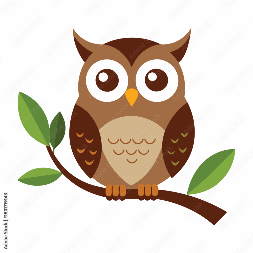 Naklejka premium owl sitting on a branch