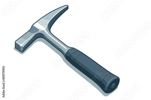 Geologist rock hammer with pointed pick and sharp chisel end