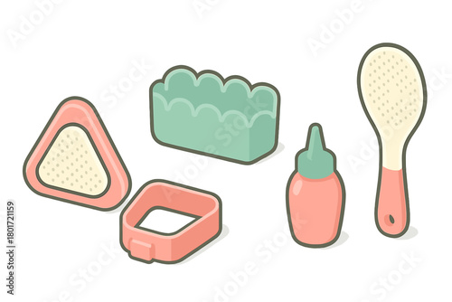 Cute food shaping tools for making decorative rice balls and bento box meals