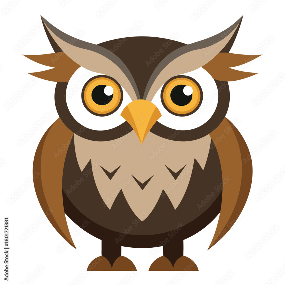 Fototapeta premium Vector Owl Design – White Background Illustration