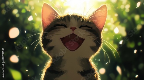 Smiling anime cat