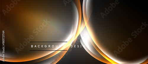 Abstract design features flowing curves, warm colors, gradients. Elegant composition suitable for backgrounds, presentations. Modern aesthetic.