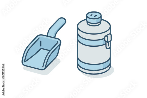 Isometric scoop and container for nutritional powder supplement