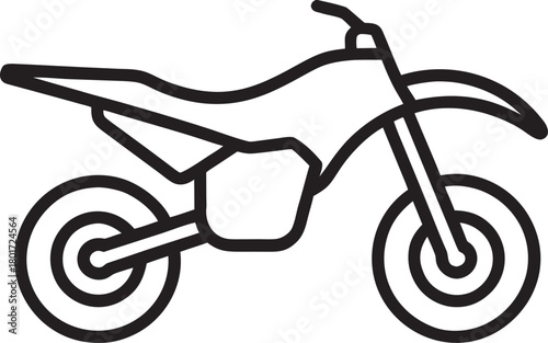 Simple Black and White Icon of a Dirt Bike Motorcycle