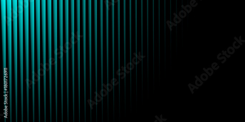 Foto Abstract vertical lines of teal and purple light against a dark background