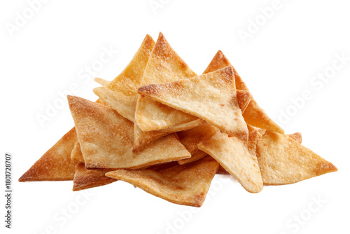 Gourmet pita chips isolated on transparent background