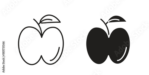 Apple icon line and filled style suitable for web and mobile application