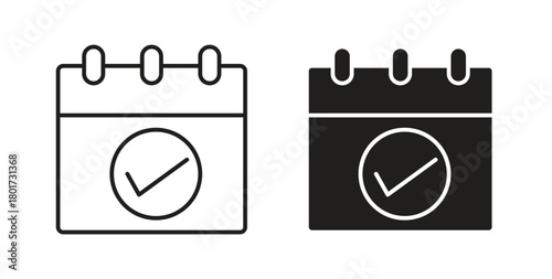 Appointment icon line and filled style suitable for web and mobile application