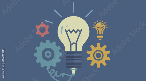 Start-up idea icon with light bulb and innovation concept