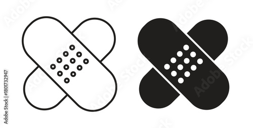 Band aid icon line and filled style suitable for web and mobile application
