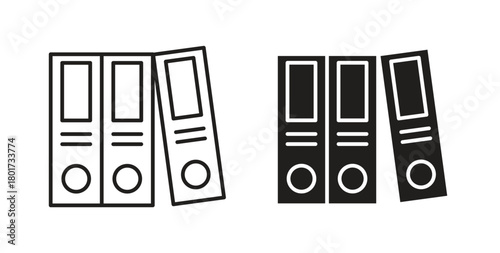 Binder icon line and filled style suitable for web and mobile application