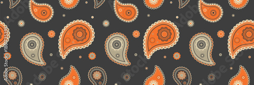 Simple decoration by cucumber pattern. Traditional variation and abstract western. Style vector by seamless endless.