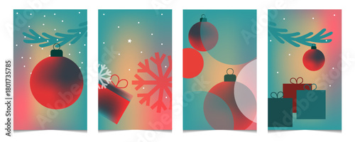 Christmas and New Year Greeting Cards. Vector illustration concept for backgrounds, greeting cards, party invitation cards, website banners, social media banners, vector illustrations.