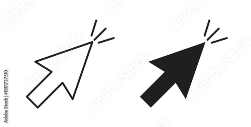 Click icon line and filled style suitable for web and mobile application