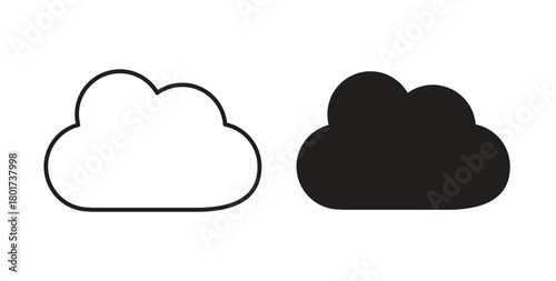 Cloud icon line and filled style suitable for web and mobile application