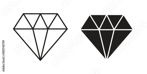 Diamond icon line and filled style suitable for web and mobile application