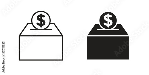 Donations icon line and filled style suitable for web and mobile application
